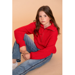 Geisha Kids Pullover zipper red