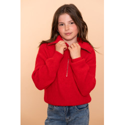 Geisha Kids Pullover zipper red