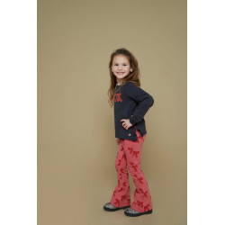 Jubel Flared broek AOP - Queen Of Hearts Roze