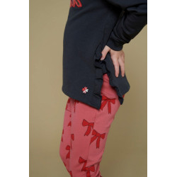 Jubel Flared broek AOP - Queen Of Hearts Roze