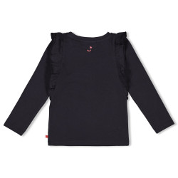 Jubel Longsleeve ruches - Queen Of Hearts Antraciet