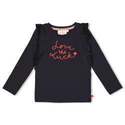 Jubel Longsleeve ruches - Queen Of Hearts Antraciet