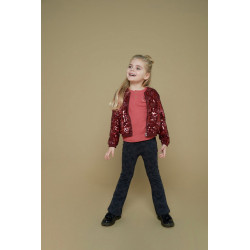 Jubel Pailetten bomberjack - Queen Of Hearts Bordeaux