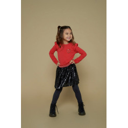 Jubel Pailetten rok - Queen Of Hearts Antraciet