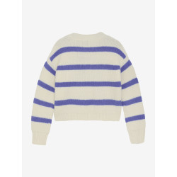 Indian Blue Jeans Knitwear Fuzzy Stripe White