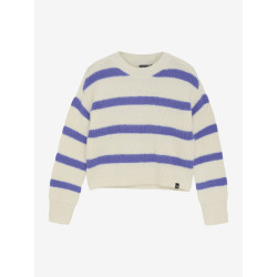 Indian Blue Jeans Knitwear Fuzzy Stripe White