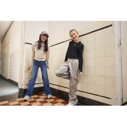 Indian Blue Jeans Wide Shiny Cargo Pants  Grey