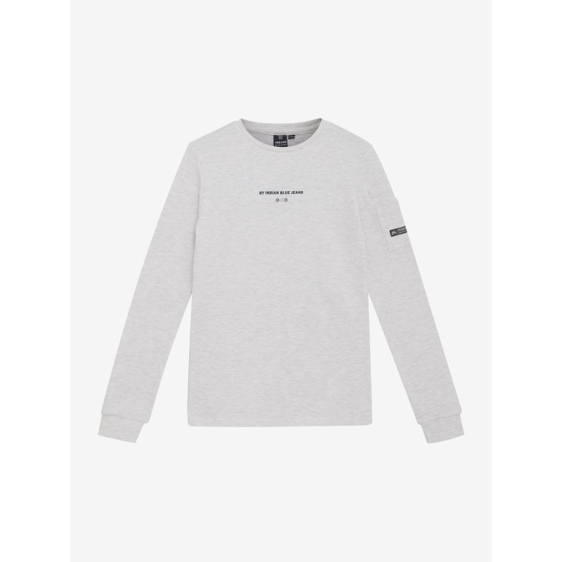 Indian Blue Jeans T-Shirt Longsleeve Sleeve Pkt Grey