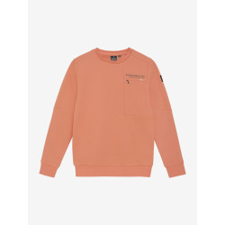 Indian Blue Jeans Sweater Chest Print Brushed Orange