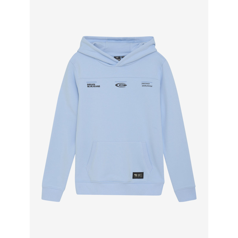 Indian Blue Jeans Hoodie Cut&Sew Blue