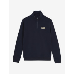 Indian Blue Jeans Zipper Sweat Badge Dark Navy