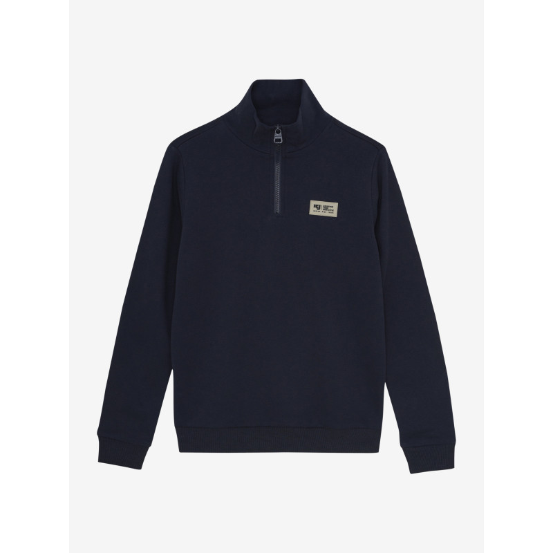 Indian Blue Jeans Zipper Sweat Badge Dark Navy