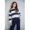 NoBell' Kate Colorblock Knitted Sweater Navy Blazer