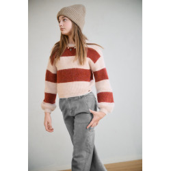 NoBell' Kate Colorblock Knitted Sweater Ruby Red