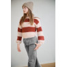NoBell' Kate Colorblock Knitted Sweater Ruby Red