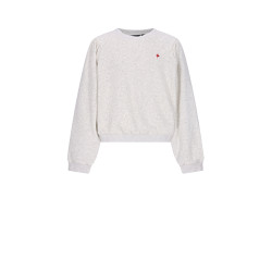 NoBell' Kaila Furry Sweat with contrast cuffs Grey Melange