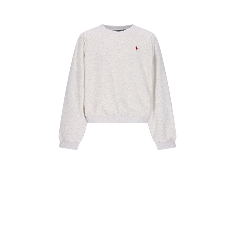 NoBell' Kaila Furry Sweat with contrast cuffs Grey Melange