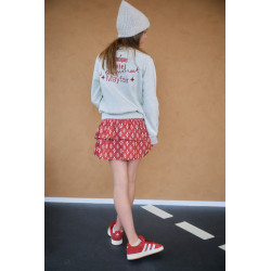 NoBell' Kaila Furry Sweat with contrast cuffs Grey Melange