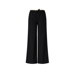 NoBell' Sub Wide Leg Pinstripe Pants Jet Black