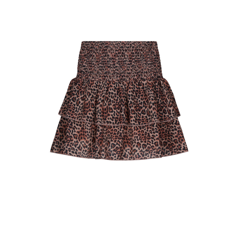NoBell' Nika Smocked layered skirt Animal Brown