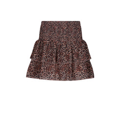 NoBell' Nika Smocked layered skirt Animal Brown