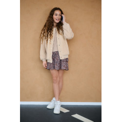 NoBell' Nika Smocked layered skirt Animal Brown