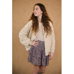 NoBell' Nika Smocked layered skirt Animal Brown