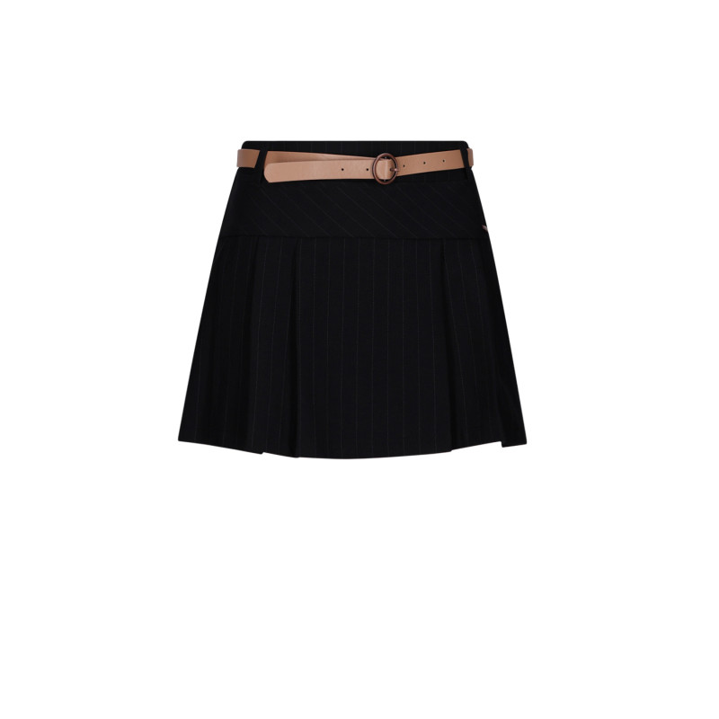 NoBell' Nimmy Pinstripe Skirt with belt Jet Black
