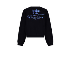 NoBell' Kaila Furry Sweat with contrast cuffs Navy Blazer