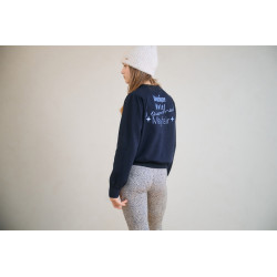 NoBell' Kaila Furry Sweat with contrast cuffs Navy Blazer