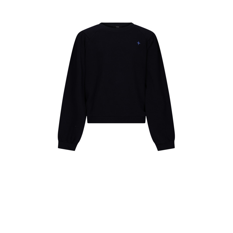 NoBell' Kaila Furry Sweat with contrast cuffs Navy Blazer