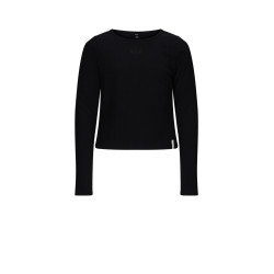 NoBell' Kobra Melange Rib Top with slit at back Jet Black