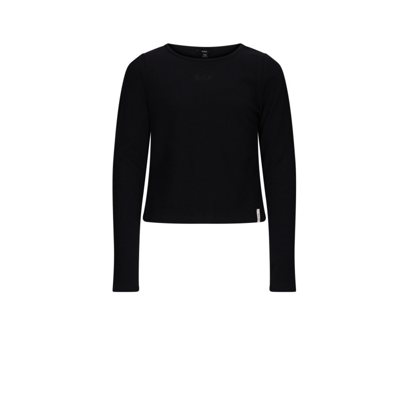 NoBell' Kobra Melange Rib Top with slit at back Jet Black