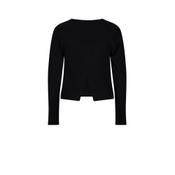 NoBell' Kobra Melange Rib Top with slit at back Jet Black