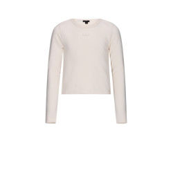 NoBell' Kobra Melange Rib Top with slit at back Pearled Ivory