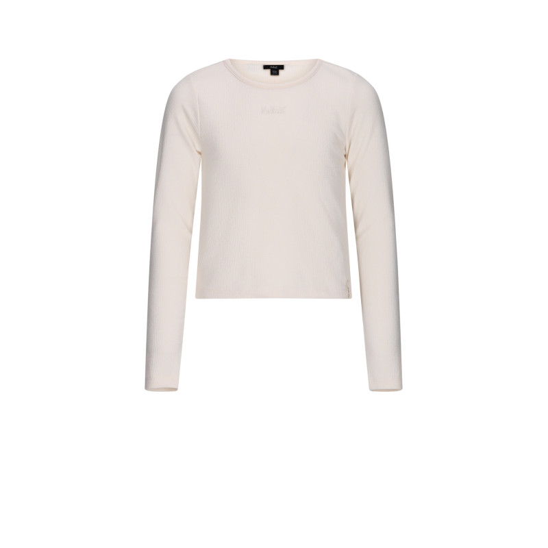 NoBell' Kobra Melange Rib Top with slit at back Pearled Ivory