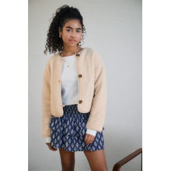 NoBell' Kobra Melange Rib Top with slit at back Pearled Ivory