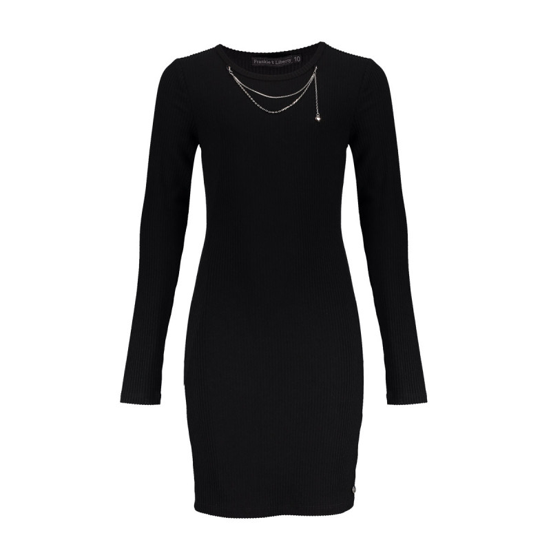 Frankie&Liberty Tessa Necklace Rib Dress Black