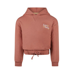 Koko Noko Sweater dropped shoulder with hood  Dark old pink
