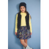 NoNo Nika Denim Flower Smocked layered skirt Navy Blazer