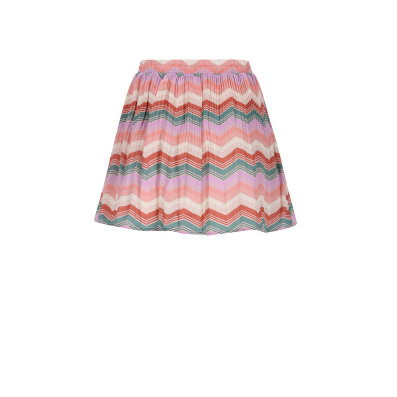 NoNo Nulan Plissee Zigzag AOP Skirt Sand Blush