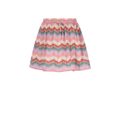 NoNo Nulan Plissee Zigzag AOP Skirt Sand Blush