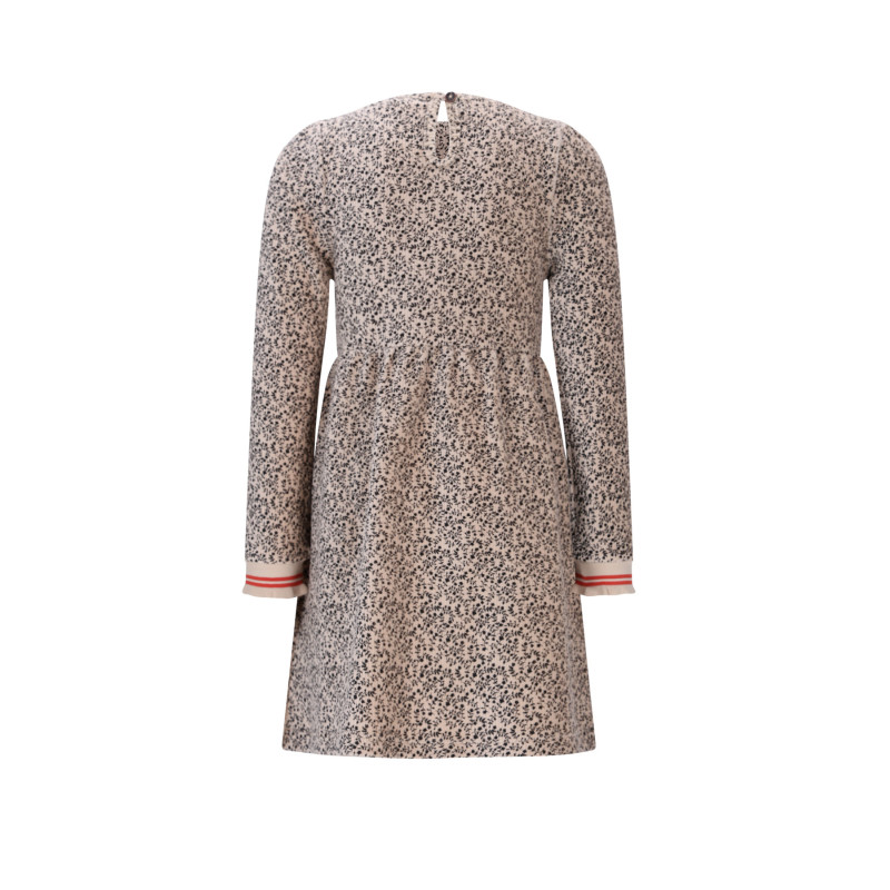 NoNo Maxim AOP Velvet Rib Jersey Jurk Pearled Ivory