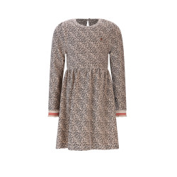 NoNo Maxim AOP Velvet Rib Jersey Jurk Pearled Ivory