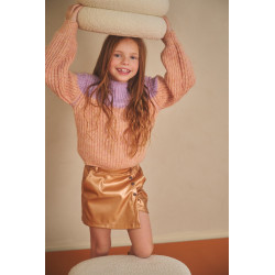 NoNo Simay PU fake leather Skort Taupe