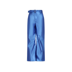 NoNo Simona PU Fake Leather Wide leg Pants Nautical Blue