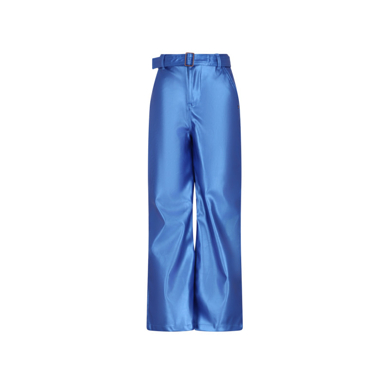 NoNo Simona PU Fake Leather Wide leg Pants Nautical Blue