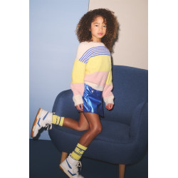 NoNo Simay PU fake leather Skort Nautical Blue