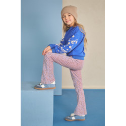 NoNo Sady AOP Rib Jersey Flared Pants Nautical Blue