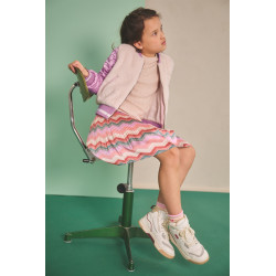 NoNo Doris Stepped Jacket with Fur Lupine Lilac